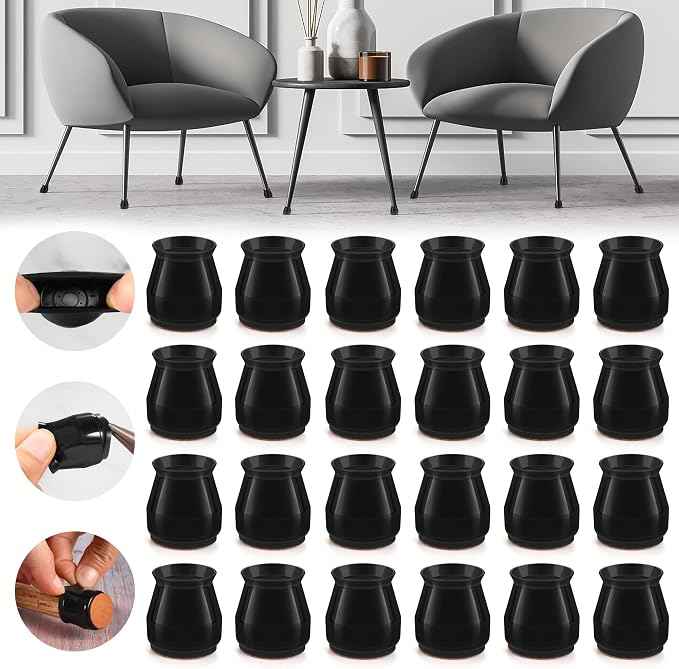 24PCS Upgraded Silicone Chair Leg Floor Protectors