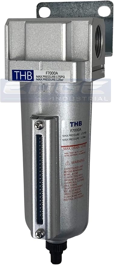 HEAVY DUTY INDUSTRIAL RATED HIGH FLOW PARTICULATE FILTER, IN-LINE WATER TRAP by THB