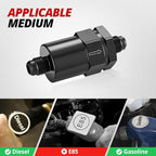 EVIL ENERGY 6AN Billet Inline Fuel Filter 30 Micron Aluminum Black - Image 5