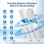 PUREPLUS 5 Micron 20"x4.5" Whole House Water Filter Cartridge Combo Kit - Image 4