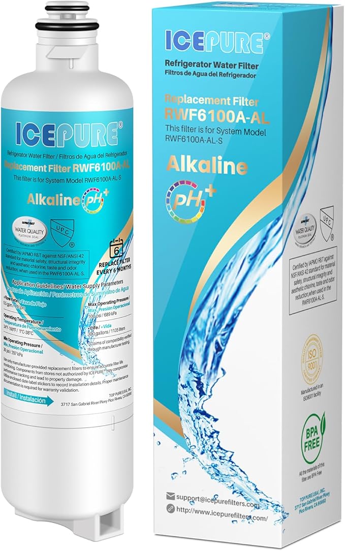 ICEPURE Alkaline BORPLFTR50 Refrigerator Water Filter Replacement by ICEPURE