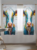 Sheer Curtains 72 Inches Long, Rustic Cow Semi Sheer Curtains Light Filtering - Image 5