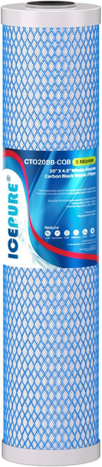 ICEPURE 5 Micron 20" x 4.5" Whole House Upgraded Activated Carbon Water Filter by ICEPURE