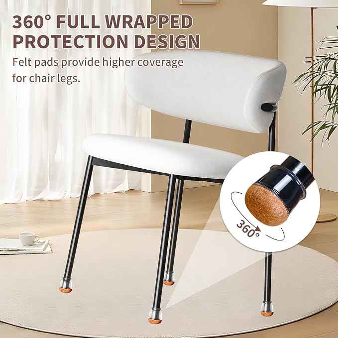 Ezprotekt 24 Pcs Extra Small Chair Leg Floor Protectors, Silicone Felt Chair