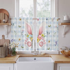 Easter Kitchen Tier Curtains 45 Inch Long 2 Panel Set, Rod Pocket Short Window by Unknown