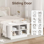 Fluted Entryway Bench with Shoe Storage, Mud Room Benches with Seat,