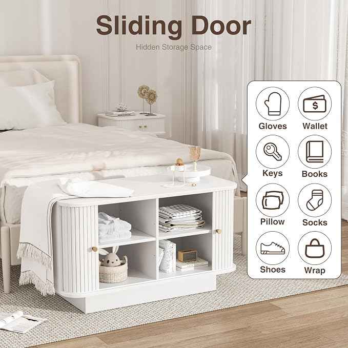 Fluted Shoe Storage Bench, Mud Room Benches