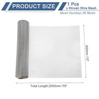 uxcell 30 Mesh 79" x 12" Woven Wire Mesh, 304 Stainless Steel Air Vent Filter - Image 2