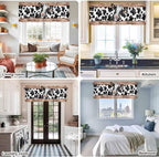 Cow Printed Curtain Valances for Windows, Kitchen Valance Window Treatment - Image 9