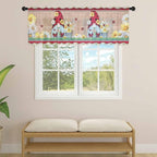 Ladybug Gnome Sheer Valance Curtains, Country Summer Rustic White Yellow Daisy - Image 4