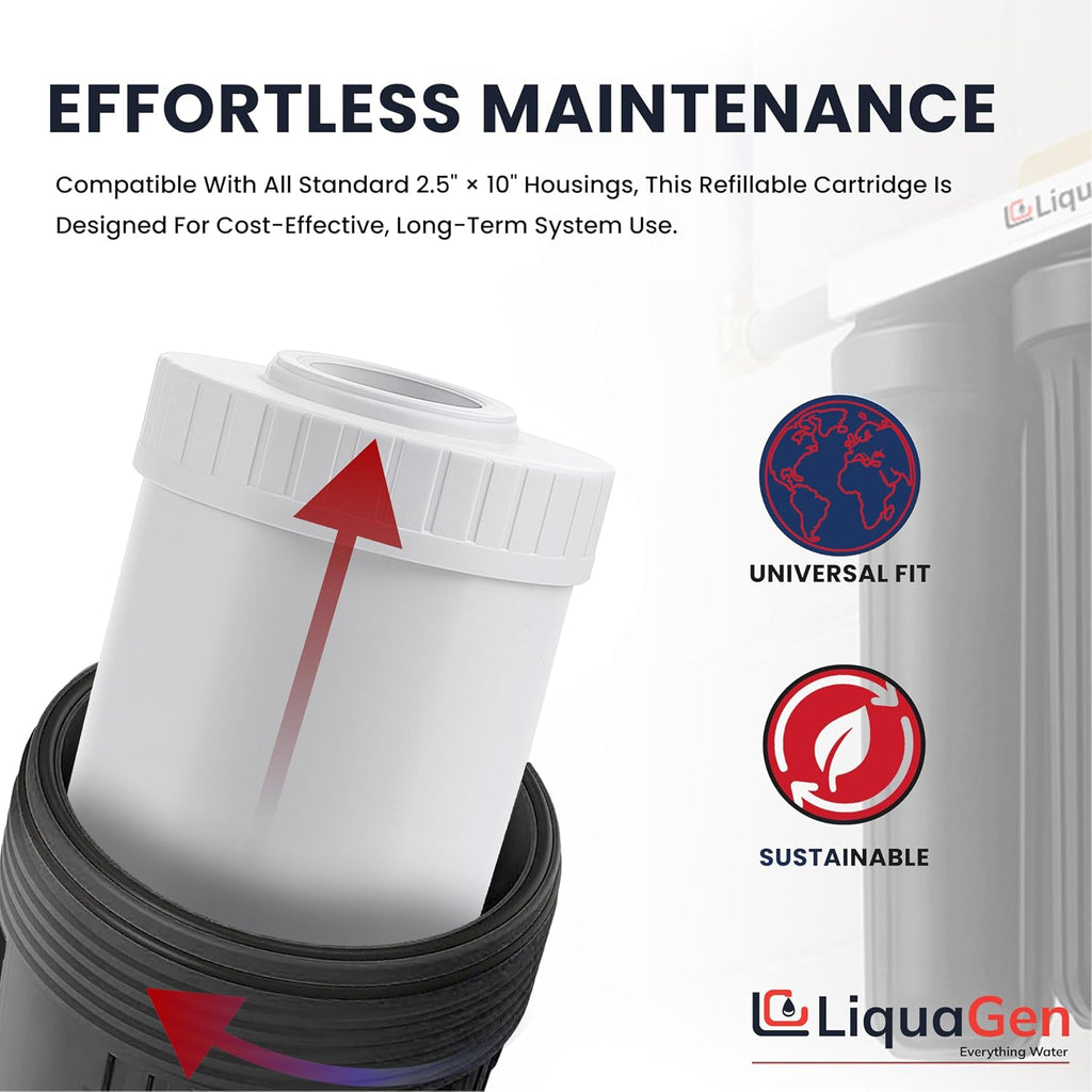 LiquaGen Activated Alumina + Carbon + KDF-55 Replacement Water Filter