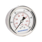 MEASUREMAN 2-1/2inch Dial Size, Glycerin Filled Pressure Gauge, 0-100psi/kpa by MEASUREMAN