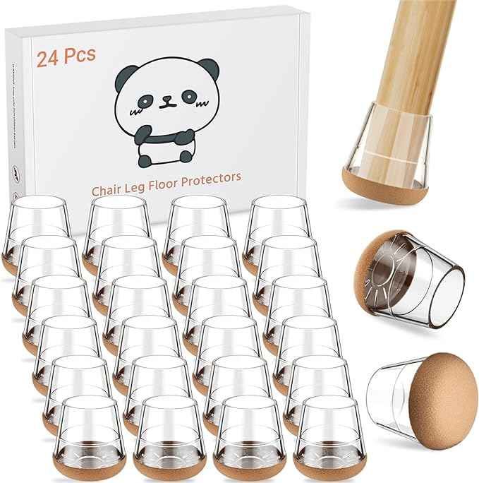 Meldel 24 PCS Silicone Chair Leg Floor Protectors Extra Small Rubber Felt