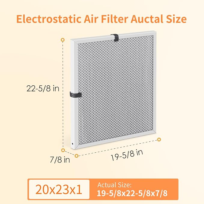 2-Pack 20x23x1 MERV 8 Reusable & Washable Electrostatic Air Filters - Image 2