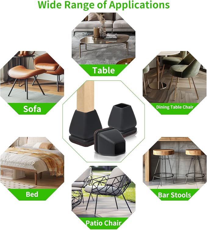 16PCS Extra Small Chair Leg Floor Protectors, Chair Leg Protector - Image 8