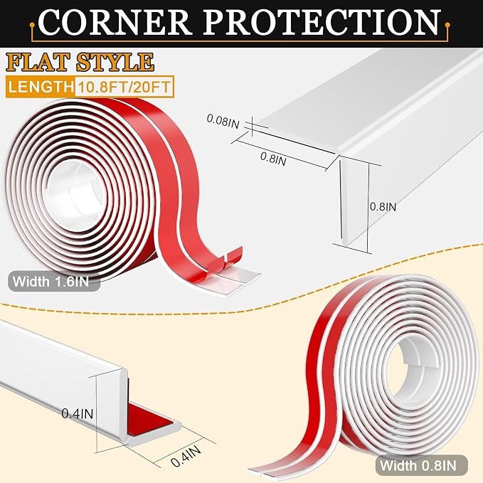 Wall Corner Protector Self-Adhesive Flexible – Durable Rubber, Furniture Edge - Image 6