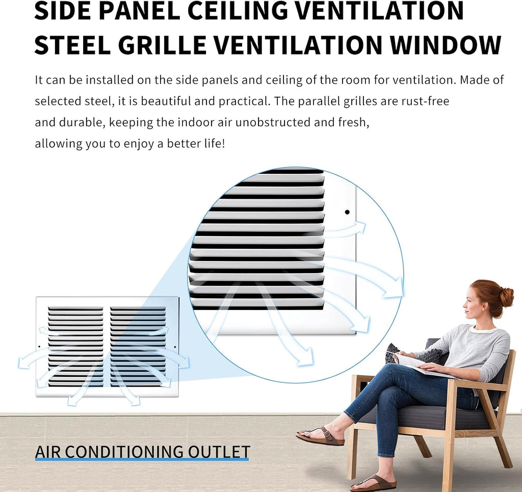 12x8 Vent Cover(Duct Opening Size),Air Return Vent Cover,Flat Vent