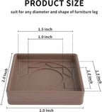 Furniture Coasters 8 Pcs 2” Furniture Caster Cups Non Slip Furniture Pads