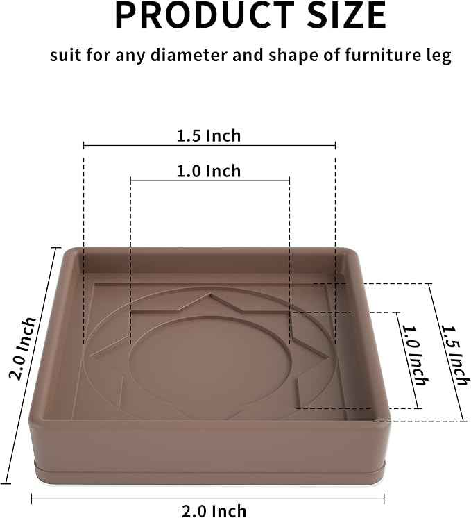 Furniture Coasters 8 Pcs 2” Furniture Caster Cups Non Slip Furniture Pads