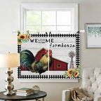 Farmhouse Rooster Bedroom Curtains 63 Inch Length, Window Curtains Tab Top - Image 2