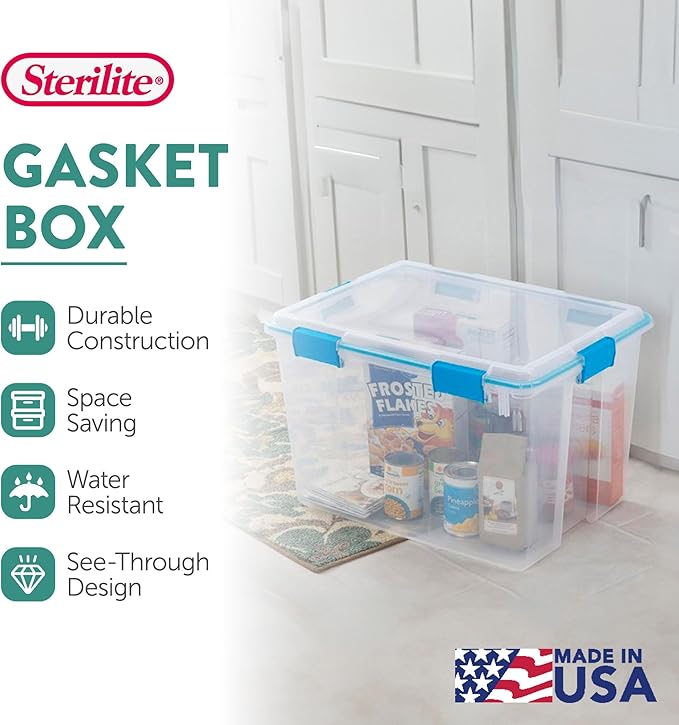 Sterilite 12-Pack Gasket Box, Weather-Resistant Storage Bins - Image 3