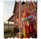 Farm Rooster Living Room Curtains 96 Inch Length, Window Curtains Tab Top by Unknown