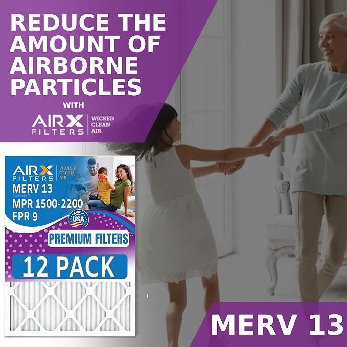 16x16x2 Air Filter MERV 13 Rating, 12 Pack of Furnace Filters Comparable to MPR - Image 4