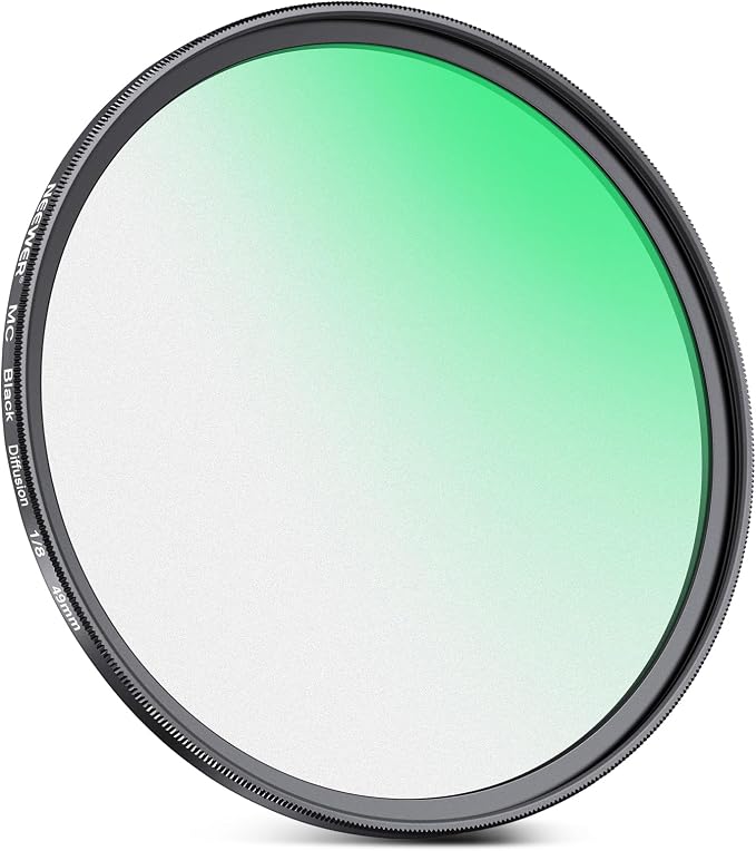 NEEWER 49mm Black Diffusion 1/8 Filter Soft Dreamy Cinematic Effect Filter - Image 9