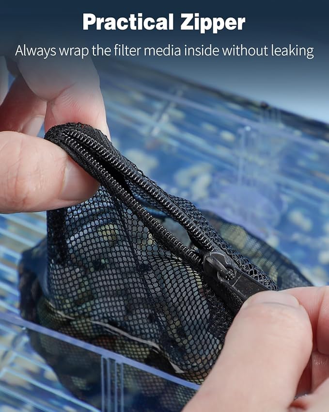Pawfly 8 Pack Aquarium Filter Media Bags, Fish Tank Fine Mesh Bag - Image 5