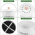 Kitchen Compost Bin 0.8 Gallon Metal Countertop Compost Bin - Image 5
