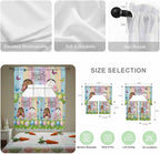 Swag Valance Curtains, Happy Easter Rabbit Butt Egg on Daisy Leaf Rod Pocket - Image 6