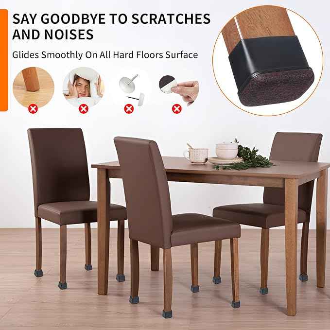 Ezprotekt 24 Pcs Rectangle Felt Chair Leg Floor Protectors