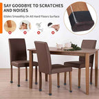 Ezprotekt 24 Pcs Rectangle Black Silicone Chair Leg Floor Protectors Caps