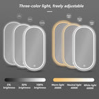 Irregular Bathroom Mirror with 3 Colour LED Light, Wall Mounted Makeup Mirror - Image 4