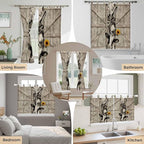 Funny Farm Animals Kitchen Curtains 36 Inch Length, Small Window Curtains Tab - Image 7