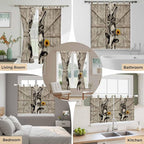 Funny Farm Animals Kitchen Curtains 24 Inch Length, Small Window Curtains Tab - Image 7