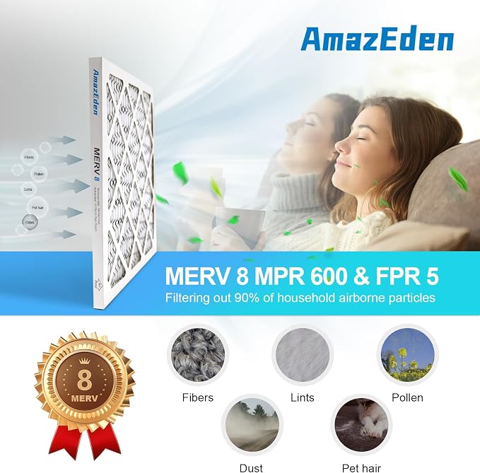 10x10x1 Air Filter 4 Pack MERV 8 Furnace HVAC AC Pleated Filters Dust Defense - Image 2