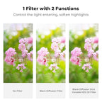 K&F CONCEPT 55mm Black Diffusion Mist 1/4 & Variable ND2-32 in-1 Filter - Image 3