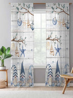 Sheer Curtains 84 Inches Long, Coastal Eucalyptus Semi Sheer Curtains Light - Image 5