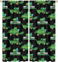 Kids Agriculture Machine Window Curtains, Farm Equipment Tractors Transport by SHElifestyle