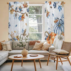 Fall Blue Maple Window Curtains 72 Inch Long 2 Panel Set, Rod Pocket Long - Image 3