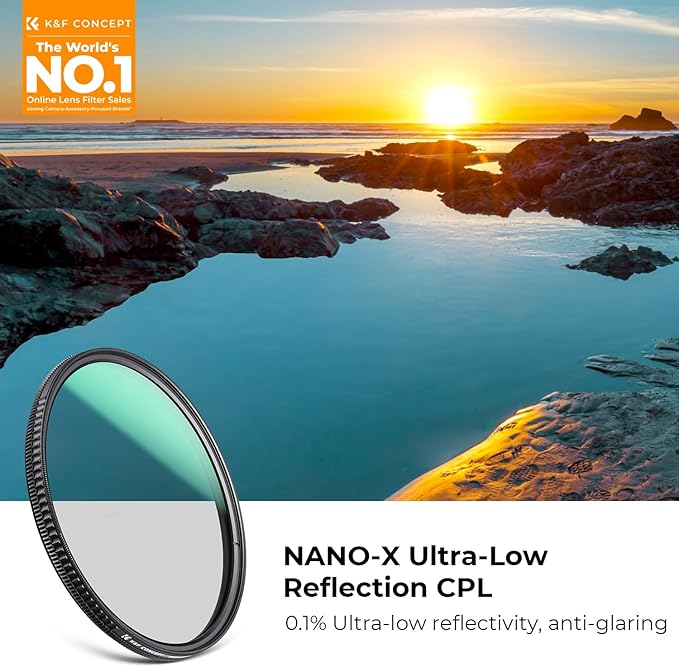 K&F CONCEPT 58mm Ultra-Low Reflectivity Circular Polarizers Filter 28 - Image 2