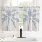 Summer Coconut Tree on Vintage Wood Grain Window Valance Curtains, Seaside - Image 8