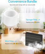 6000S Humidifier Filter Replacement for LEVOIT, 8 Gray Wick + 8 Sponge