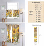 Farmhouse Sunflowers Bathroom Curtains 63 Inch Length, Window Curtains Tab Top - Image 8