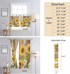 Farmhouse Sunflowers Bedroom Curtains 63 Inch Length, Window Curtains Tab Top - Image 8