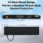 1U Horizontal PDU 19" Rack Mount Power Strip - Surge Protector