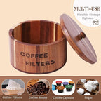 Acacia Wood Coffee Filter Holder and Storage - Image 6