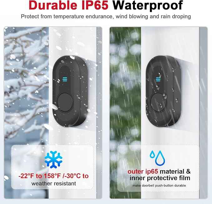 CallToU Hearing Impaired Doorbell 1000ft Wireless Doorbells