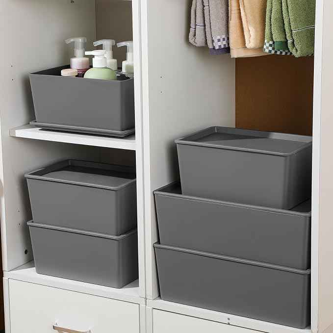 Menkxi 6 Pcs Plastic Storage Bins